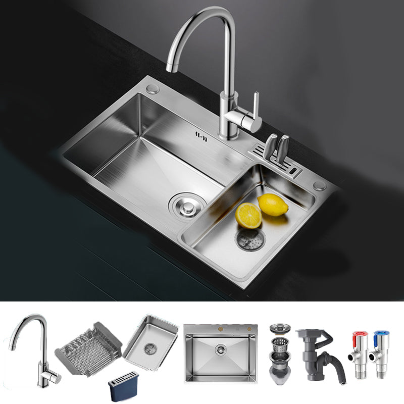 Soundproof Kitchen Sink Overflow Hole Design Stainless Steel Kitchen Sink with Faucet