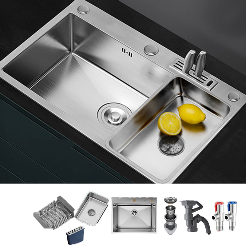 Soundproof Kitchen Sink Overflow Hole Design Stainless Steel Kitchen Sink with Faucet