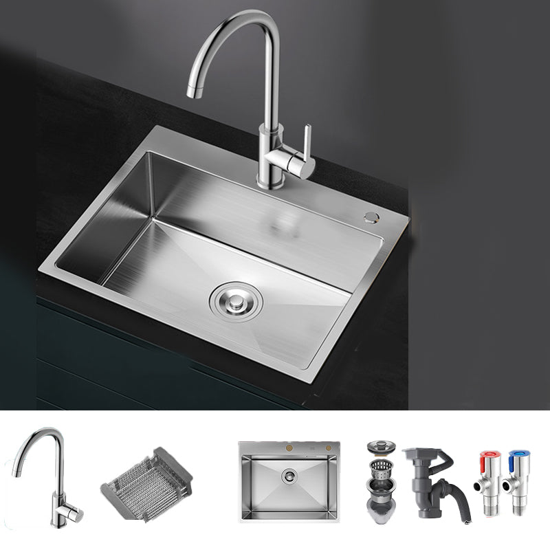 Soundproof Kitchen Sink Overflow Hole Design Stainless Steel Kitchen Sink with Faucet