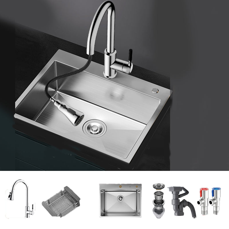 Soundproof Kitchen Sink Overflow Hole Design Stainless Steel Kitchen Sink with Faucet