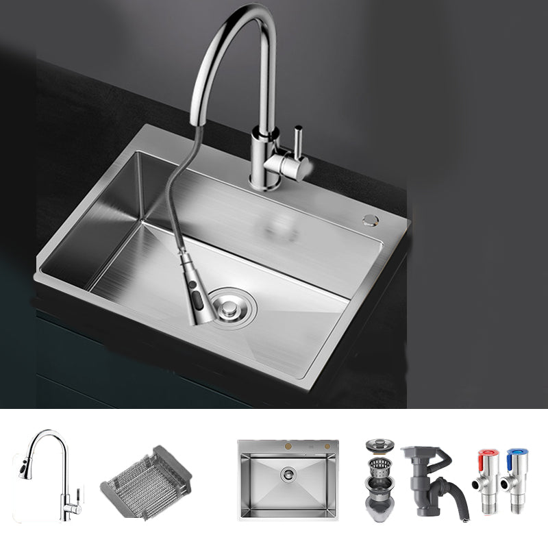 Soundproof Kitchen Sink Overflow Hole Design Stainless Steel Kitchen Sink with Faucet