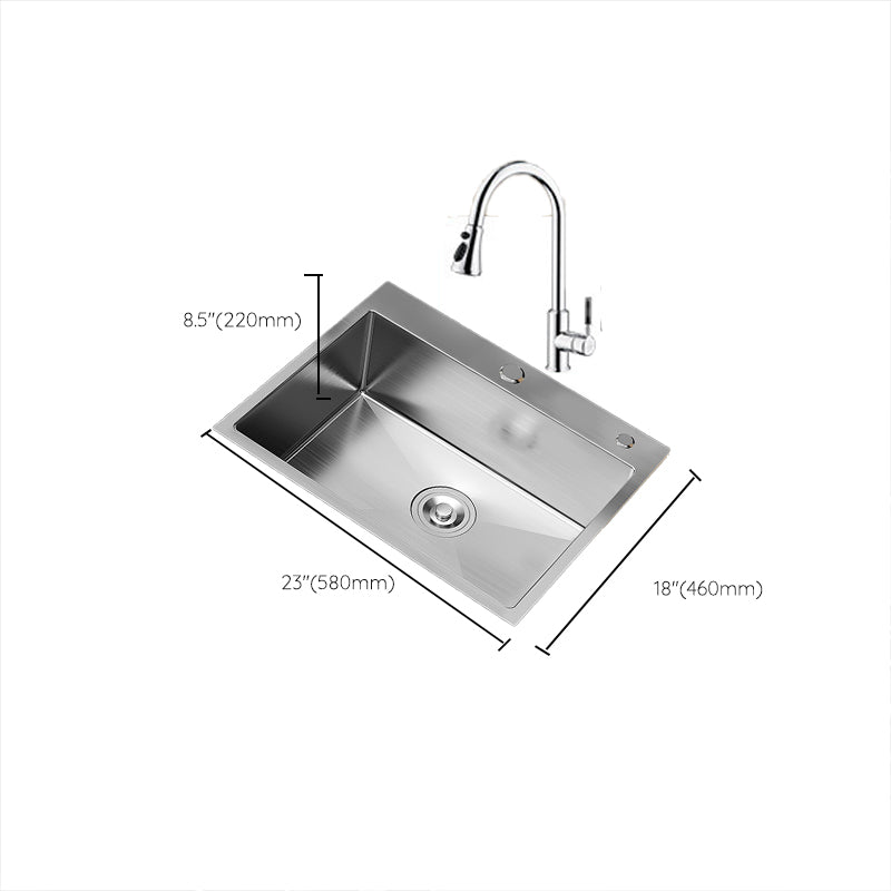 Soundproof Kitchen Sink Overflow Hole Design Stainless Steel Kitchen Sink with Faucet