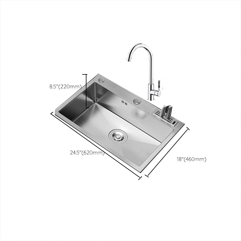 Soundproof Kitchen Sink Overflow Hole Design Stainless Steel Kitchen Sink with Faucet