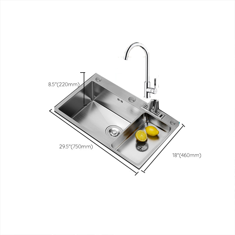 Soundproof Kitchen Sink Overflow Hole Design Stainless Steel Kitchen Sink with Faucet