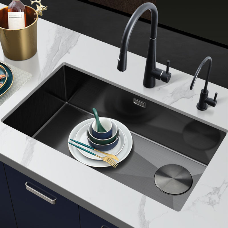 Modern Style Kitchen Sink Noise-cancelling Design Undermount Kitchen Sink with Faucet