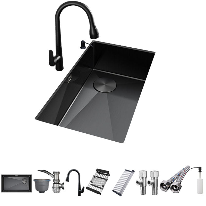 Modern Style Kitchen Sink Noise-cancelling Design Undermount Kitchen Sink with Faucet