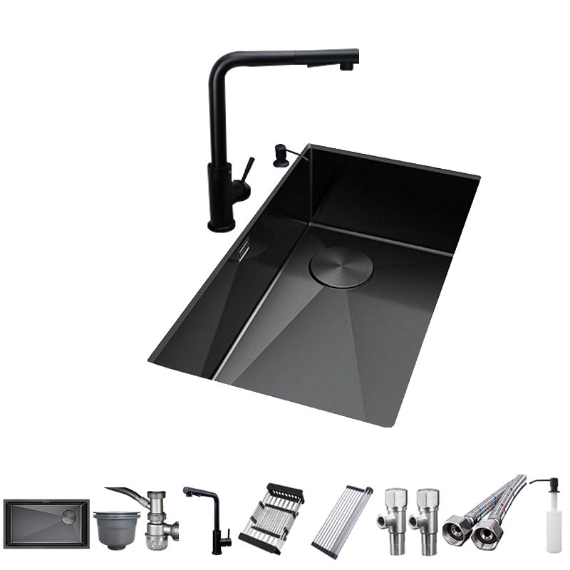 Modern Style Kitchen Sink Noise-cancelling Design Undermount Kitchen Sink with Faucet