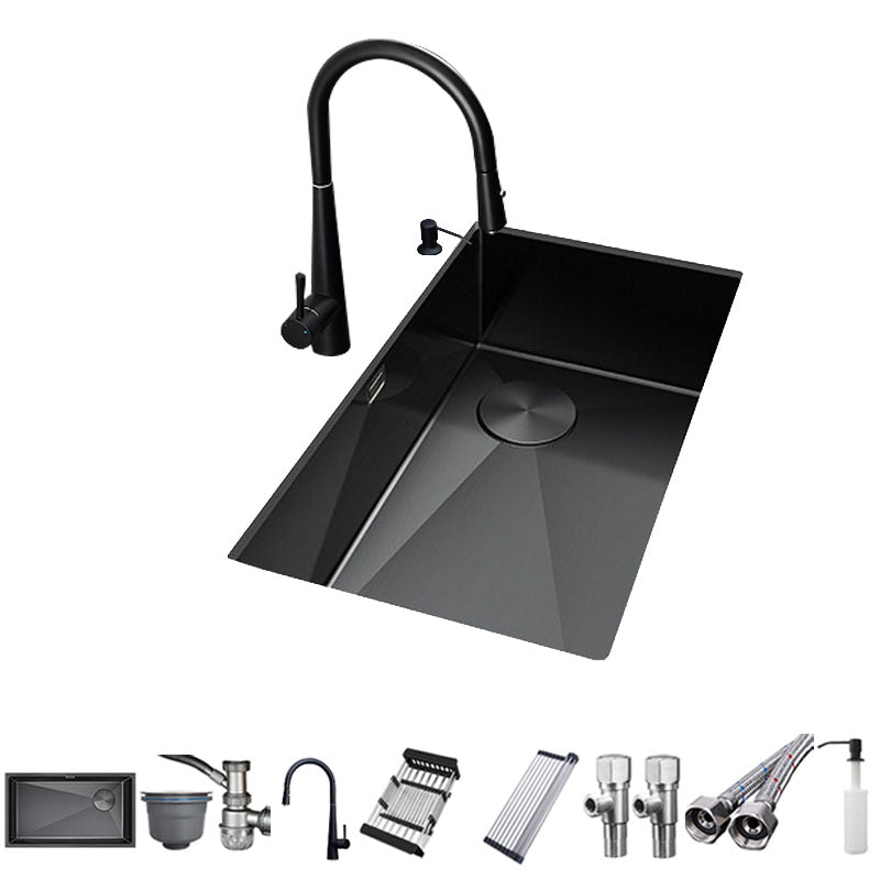 Modern Style Kitchen Sink Noise-cancelling Design Undermount Kitchen Sink with Faucet