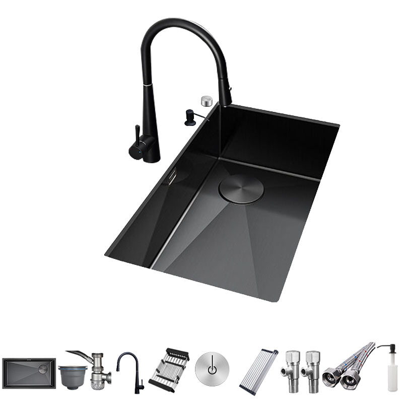 Modern Style Kitchen Sink Noise-cancelling Design Undermount Kitchen Sink with Faucet