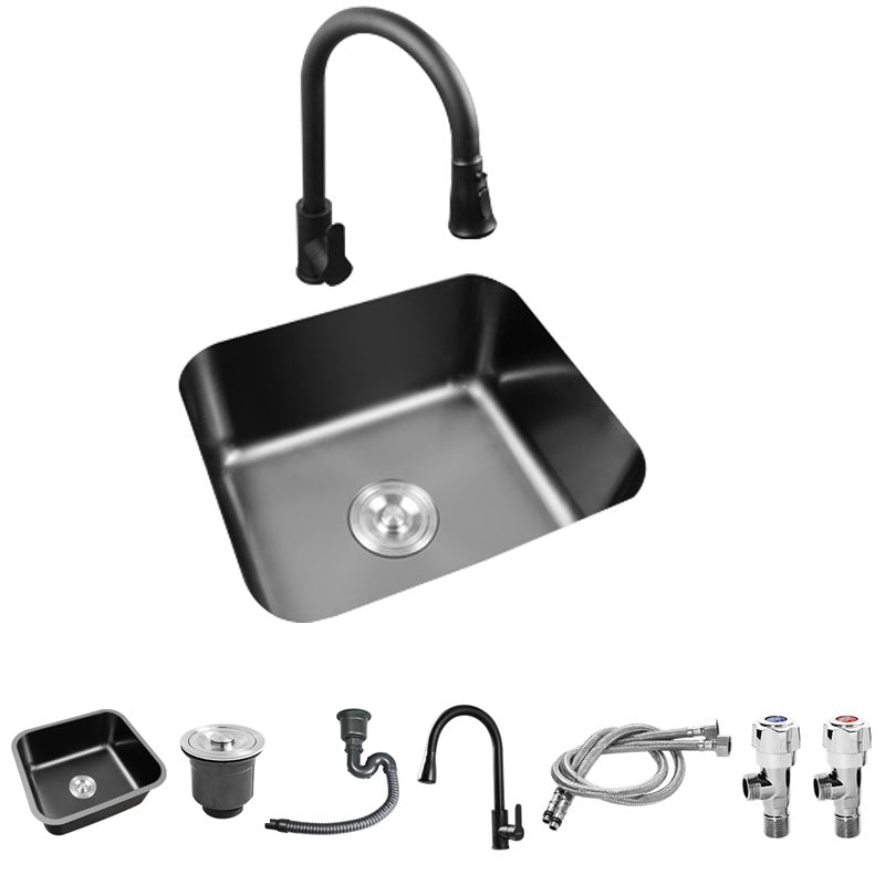 Modern Style Undermount Kitchen Sink Stainless Steel Oval Kitchen Sink with Faucet