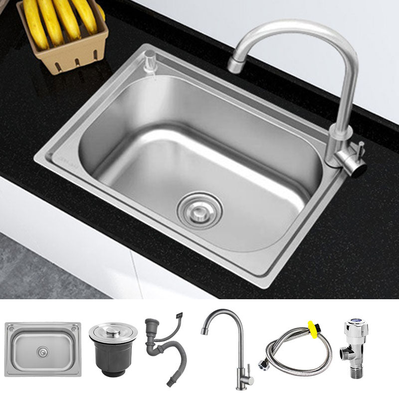 Modern Style Kitchen Sink Stainless Steel Drop-In Oval Kitchen Sink with Faucet