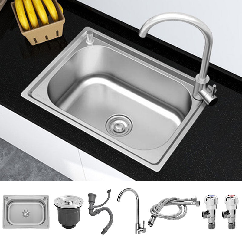 Modern Style Kitchen Sink Stainless Steel Drop-In Oval Kitchen Sink with Faucet