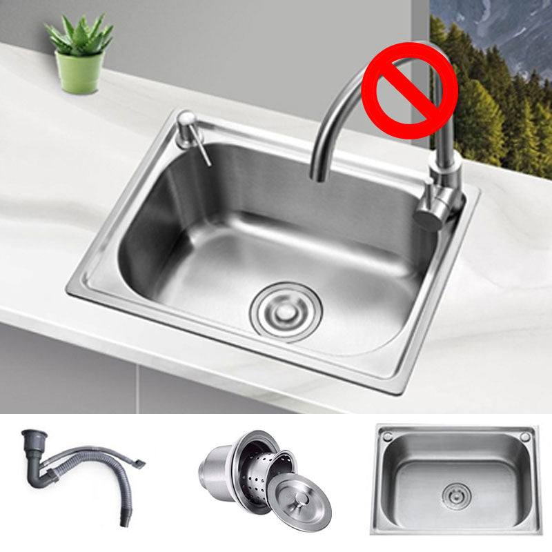 Drop-In Kitchen Sink Soundproof Design Stainless Steel Kitchen Sink with Faucet