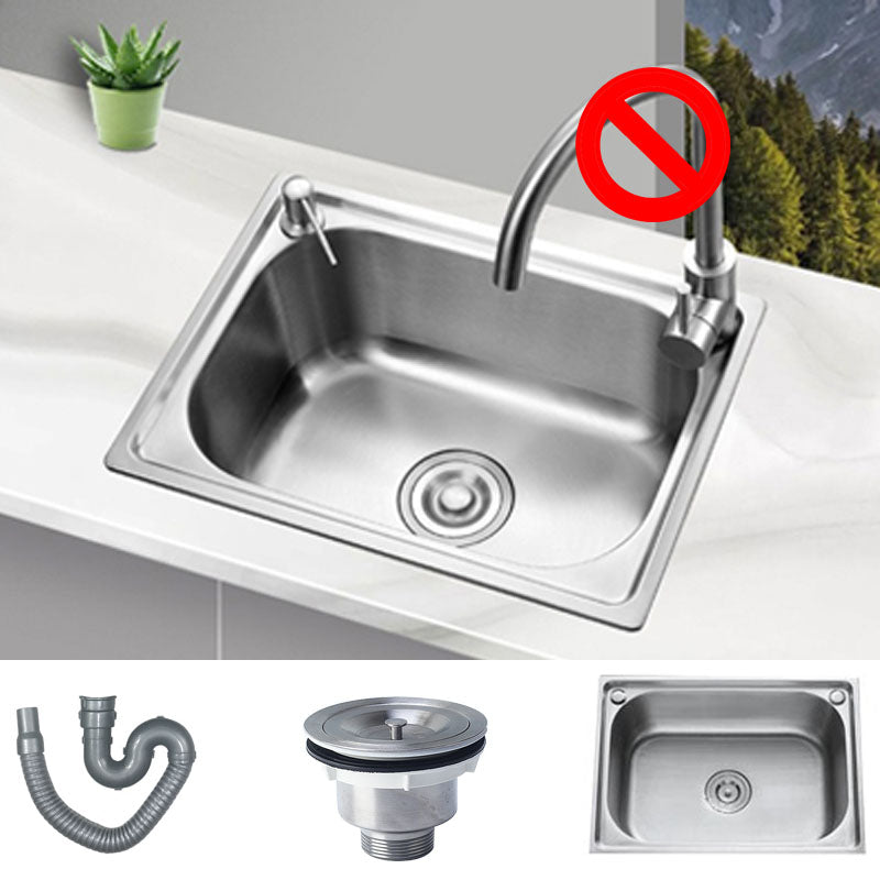 Drop-In Kitchen Sink Soundproof Design Stainless Steel Kitchen Sink with Faucet