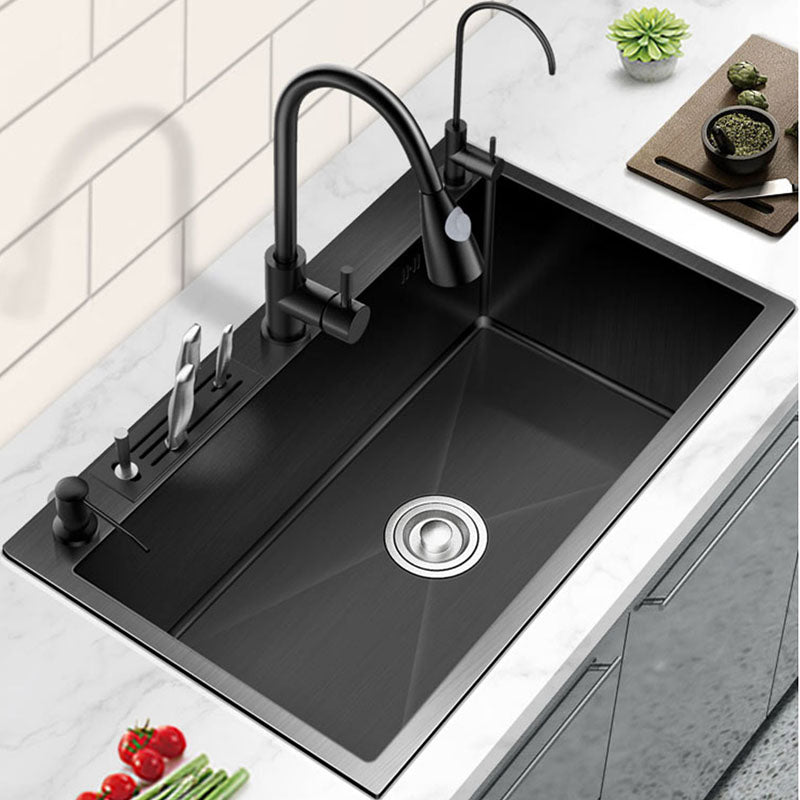 Kitchen Sink Soundproof Design Stainless Steel Drop-In Kitchen Sink with Faucet