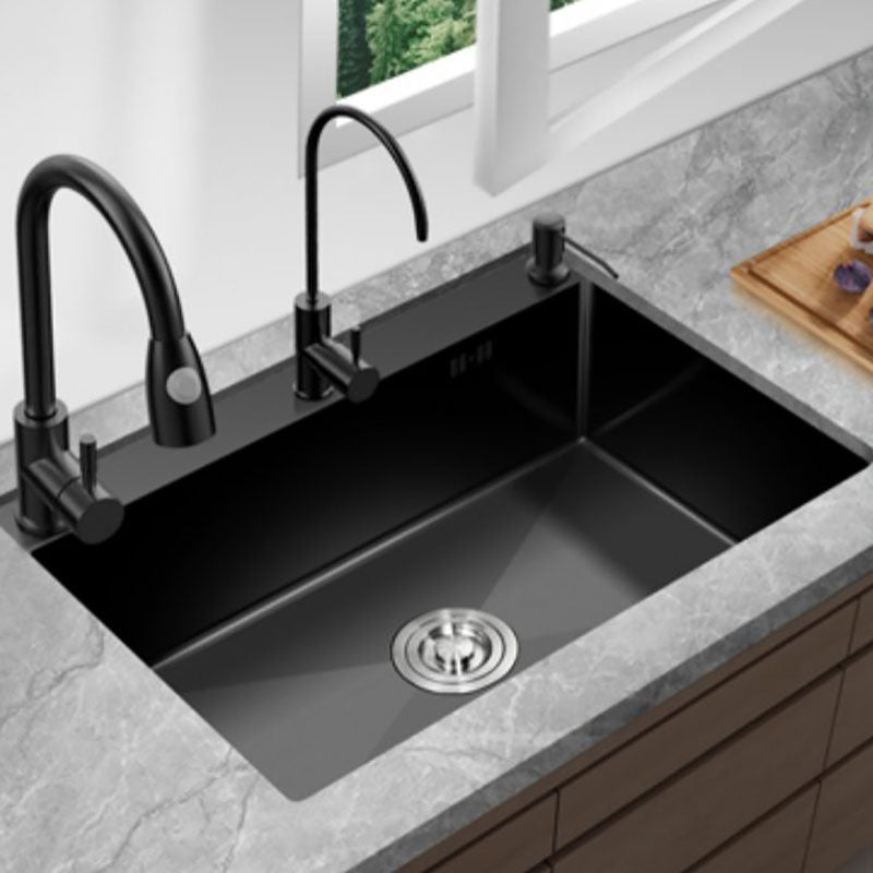 Kitchen Sink Noise-cancelling Design Stainless Steel Drop-In Kitchen Sink with Faucet