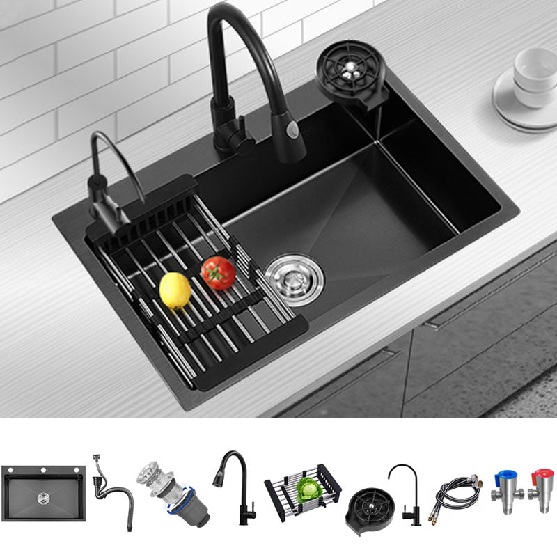 Kitchen Sink Noise-cancelling Design Stainless Steel Drop-In Kitchen Sink with Faucet