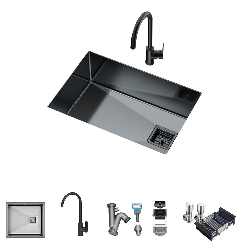 Modern Style Undermount Kitchen Sink Stainless Steel Kitchen Sink with Faucet