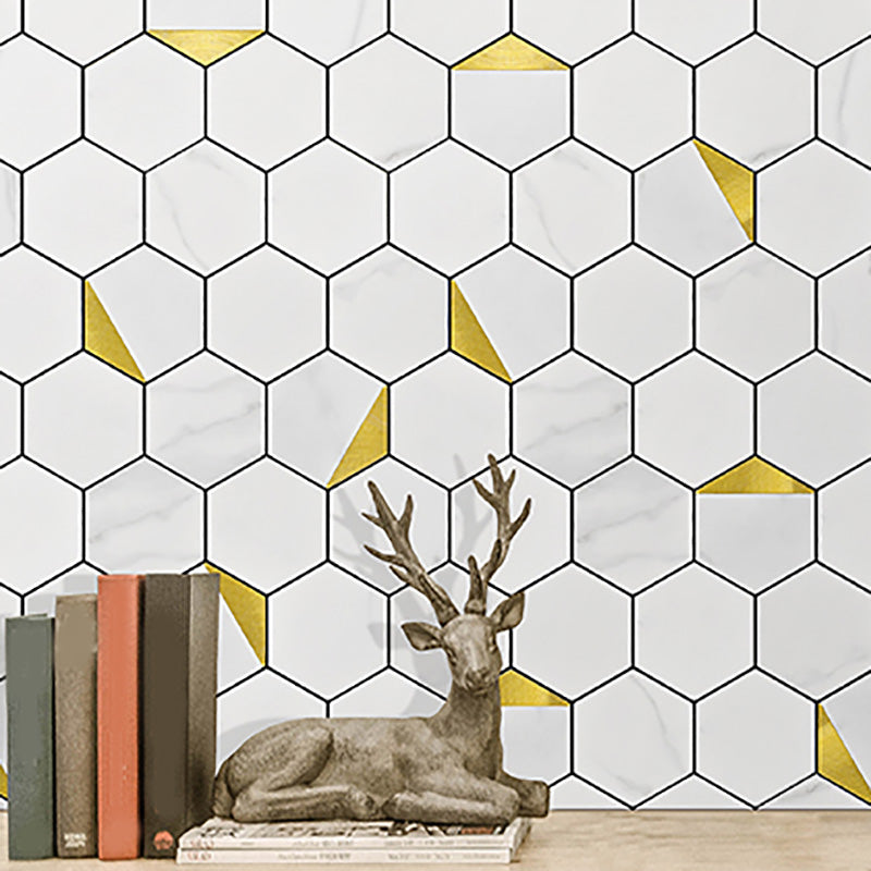 Hexagonal Modern Peel and Stick Tiles Mosaic Tile Peel and Stick Backsplash