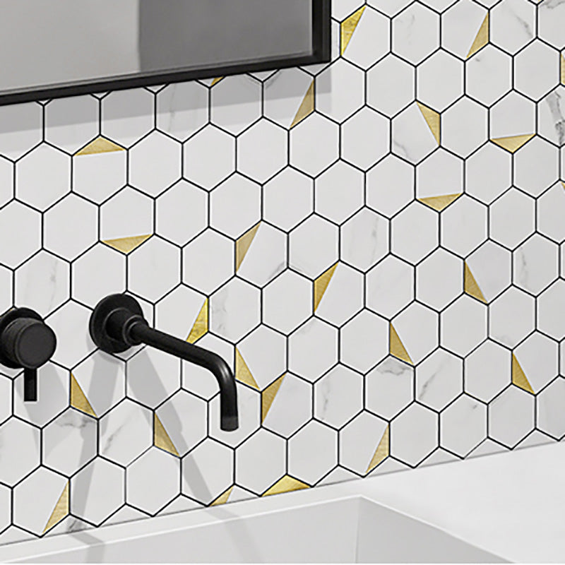 Hexagonal Modern Peel and Stick Tiles Mosaic Tile Peel and Stick Backsplash