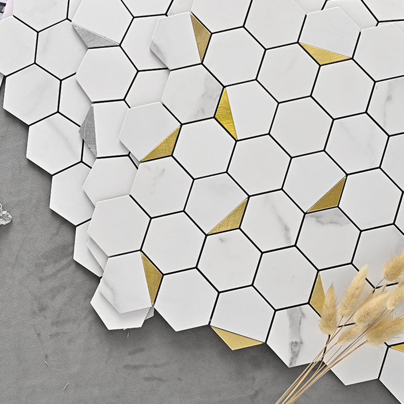 Hexagonal Modern Peel and Stick Tiles Mosaic Tile Peel and Stick Backsplash