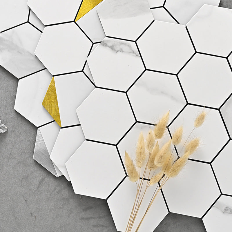 Hexagonal Modern Peel and Stick Tiles Mosaic Tile Peel and Stick Backsplash