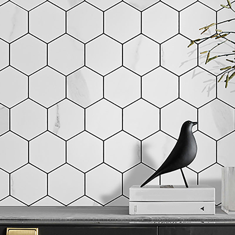 Hexagonal Modern Peel and Stick Tiles Mosaic Tile Peel and Stick Backsplash