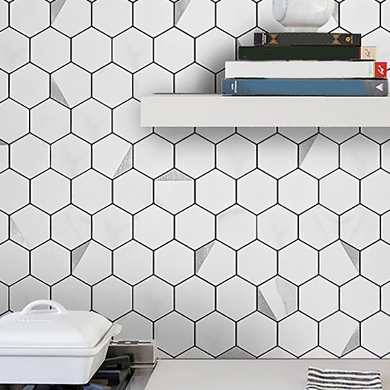 Hexagonal Modern Peel and Stick Tiles Mosaic Tile Peel and Stick Backsplash