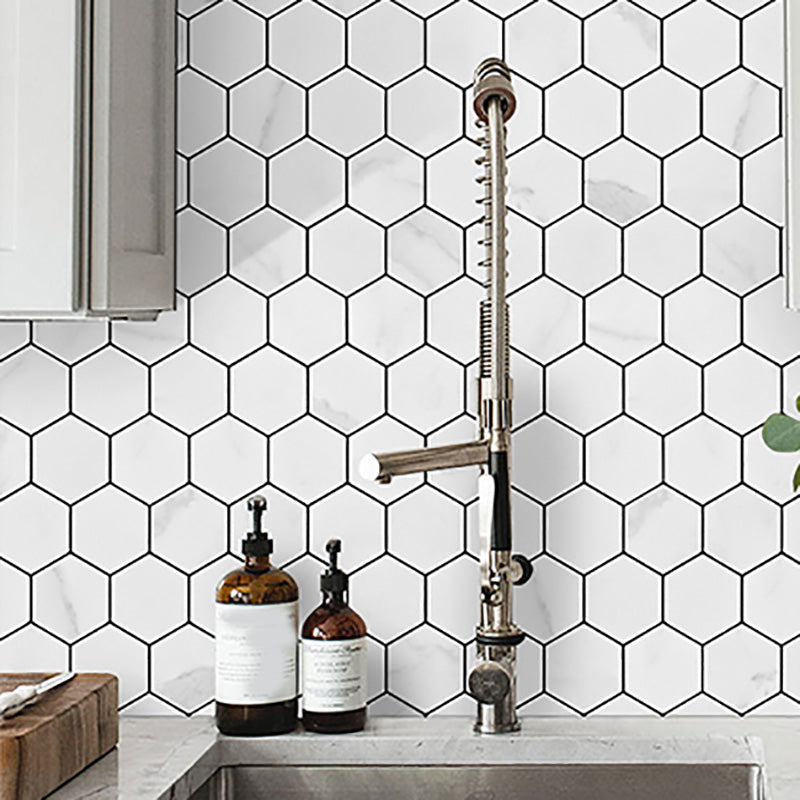 Hexagonal Modern Peel and Stick Tiles Mosaic Tile Peel and Stick Backsplash