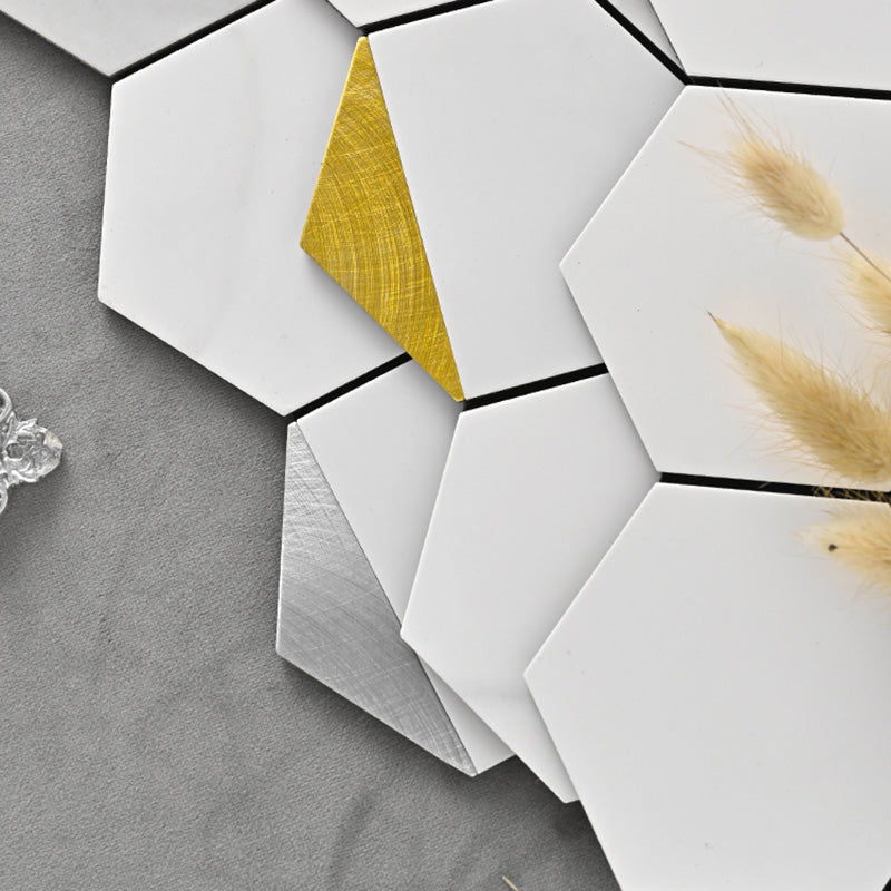 Hexagonal Modern Peel and Stick Tiles Mosaic Tile Peel and Stick Backsplash