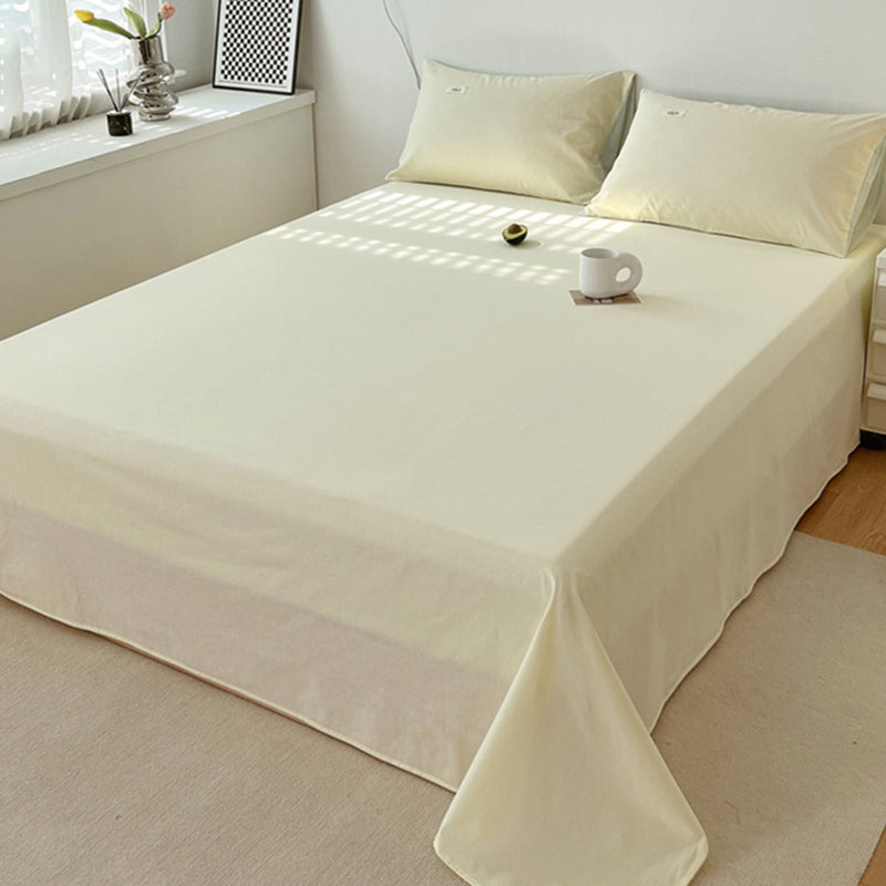 Elegant Fitted Sheet Cotton Solid Color Bed Sheet Set for Bedroom