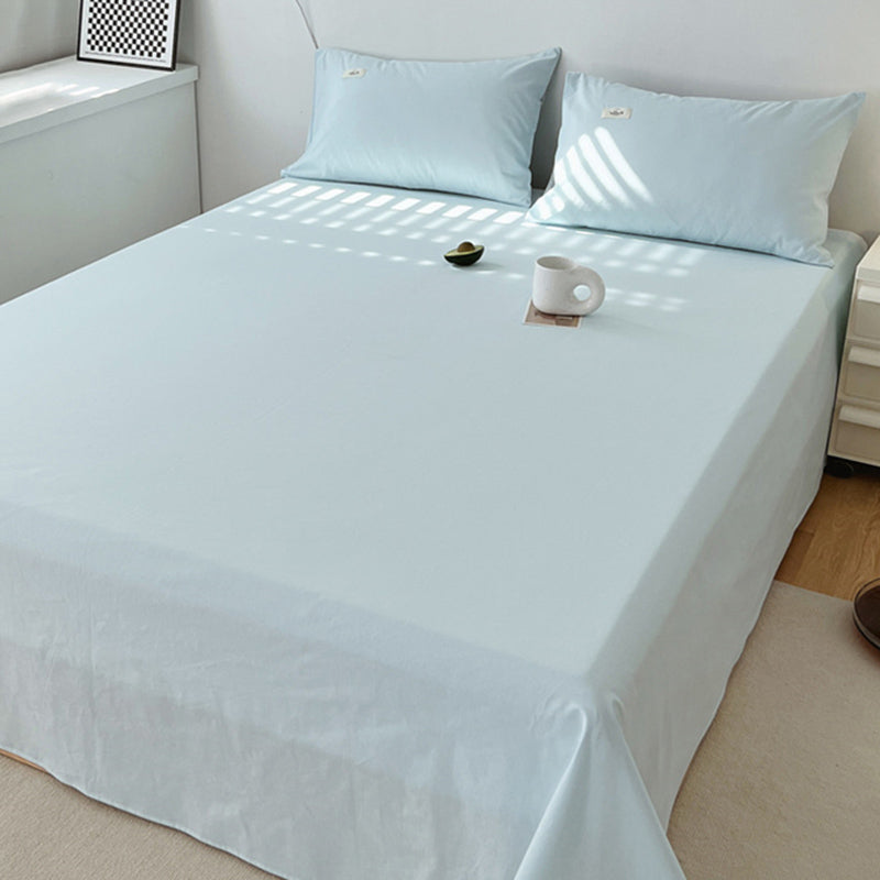 Elegant Fitted Sheet Cotton Solid Color Bed Sheet Set for Bedroom