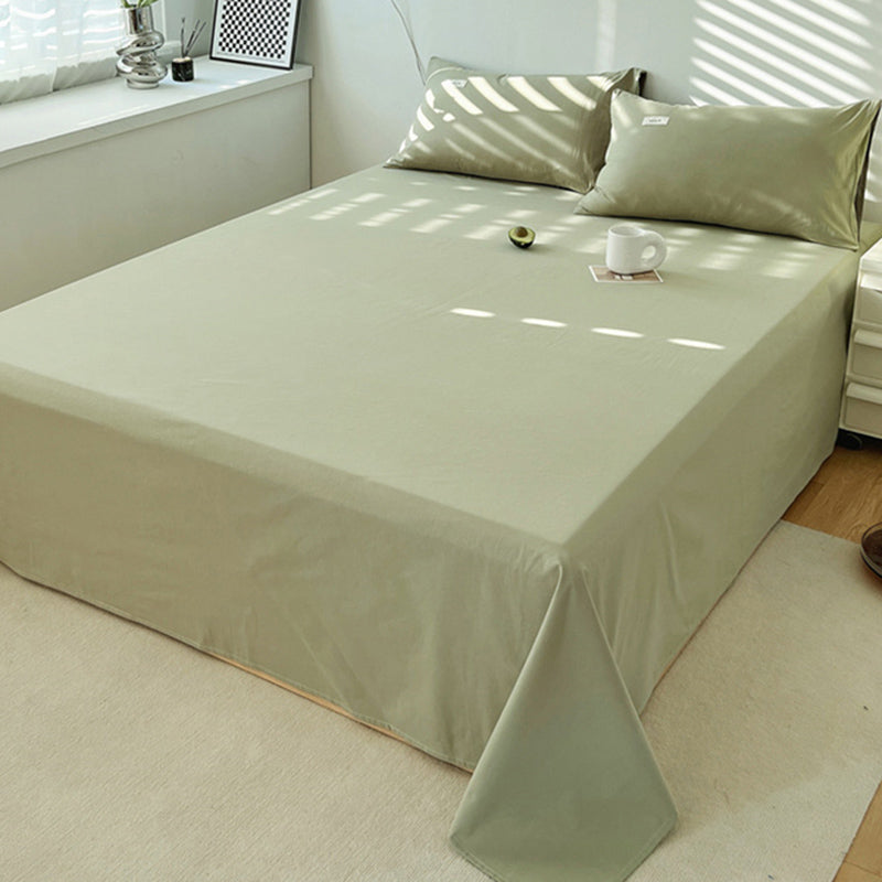 Elegant Fitted Sheet Cotton Solid Color Bed Sheet Set for Bedroom