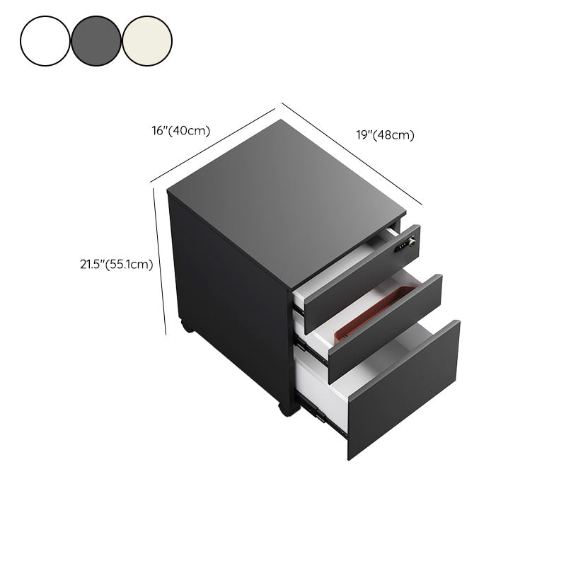 Modern File Cabinet Wooden Frame Lock Storage Filing Cabinet