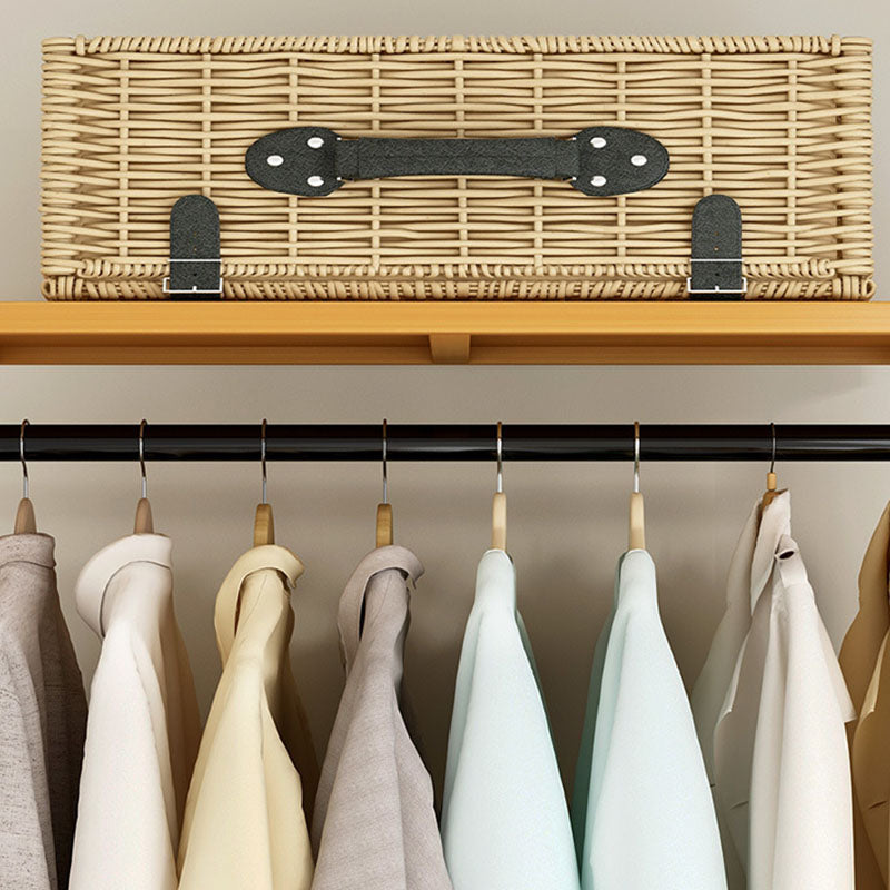 Modern Coat Rack Solid Wood Free Standing Clothes Hanger with Storage Shelve