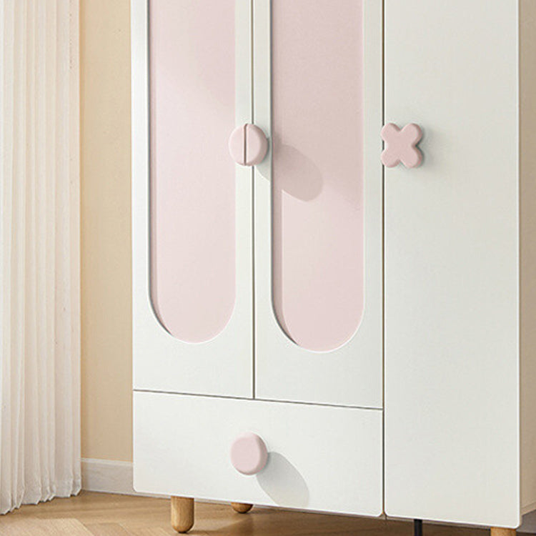 Pink and Blue Wardrobe Armoire Wooden Wardrobe Armoire with Door