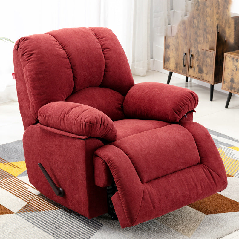 Contemporary Standard Recliner Fabric Solid Color Indoor Rocking Arm Reclining