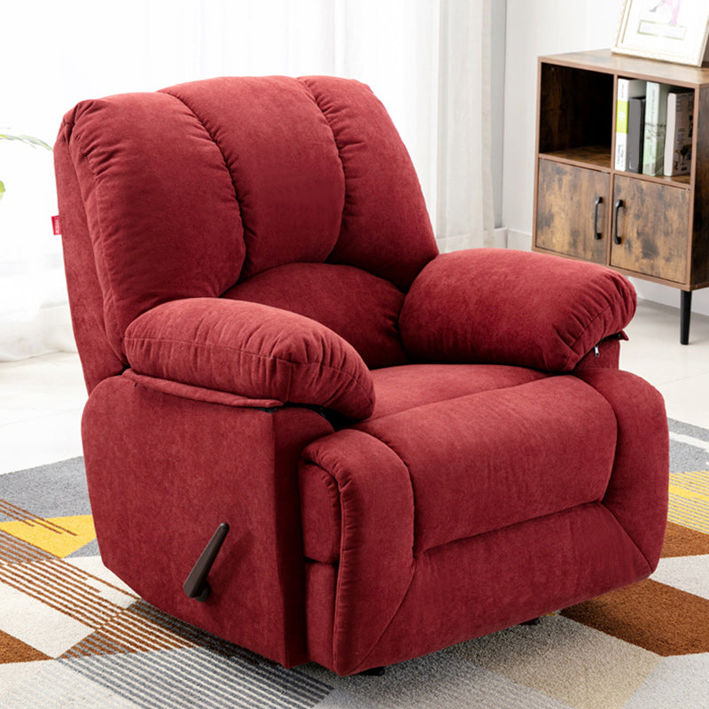 Contemporary Standard Recliner Fabric Solid Color Indoor Rocking Arm Reclining