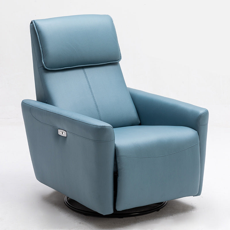 Contemporary Standard Recliner Swivel Base Metal Solid Color Indoor Reclining