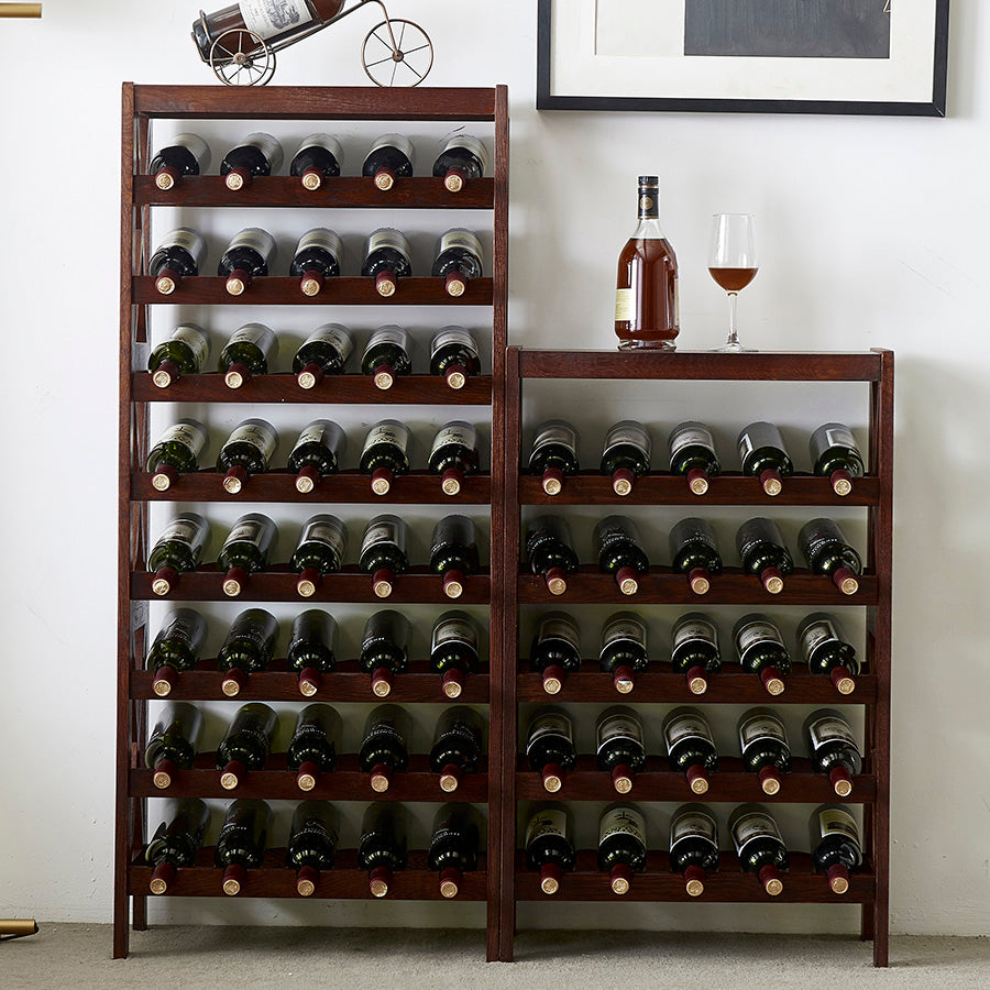 Contemporary Floor Wine Bottle Rack Solid Wood Wine Bottle Rack for Home