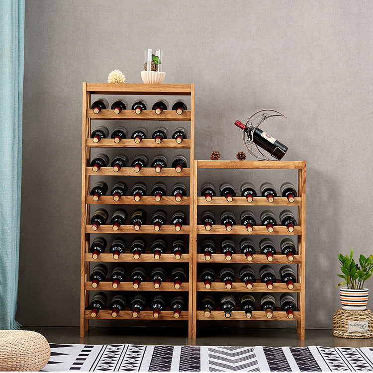 Contemporary Floor Wine Bottle Rack Solid Wood Wine Bottle Rack for Home