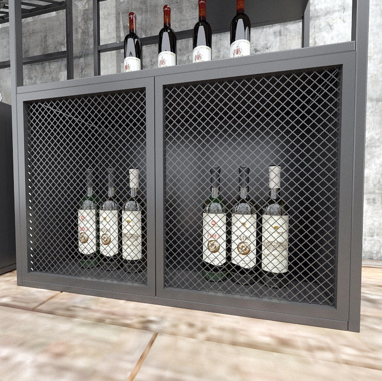 Modern Wine Bottle & Glass Rack Metal Floor Wine Rack Kitchen