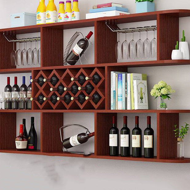 Modern Hanging Wine Bottle Holder Wooden Kitchen Wine Rack Bottle