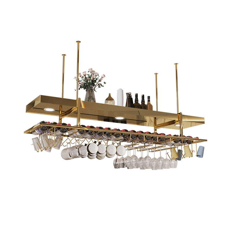 Modern Hanging Wine Rack Bottle Metal Kitchen Wine Bottle Holder