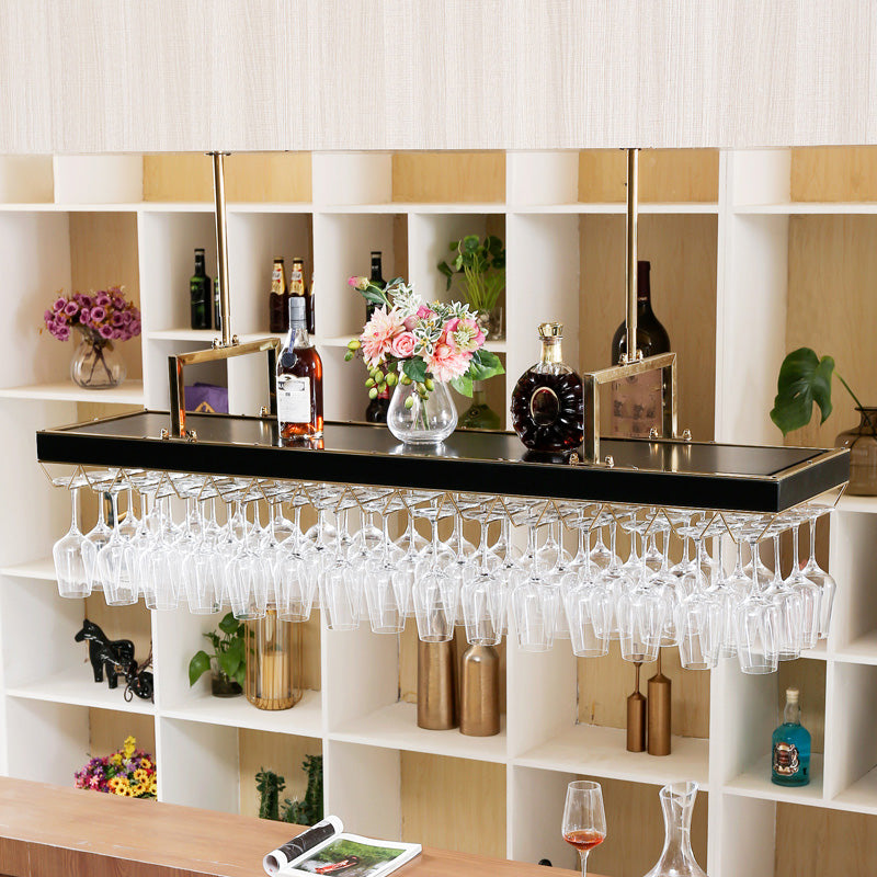 Glam Hanging Wine Rack Kitchen Metal Wine Bottle & Glass Rack