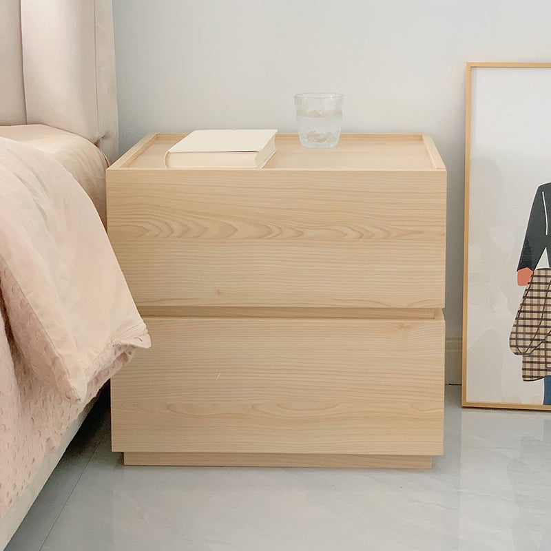 Wooden Night Table Contemporary Bedside Cabinet with Drawers