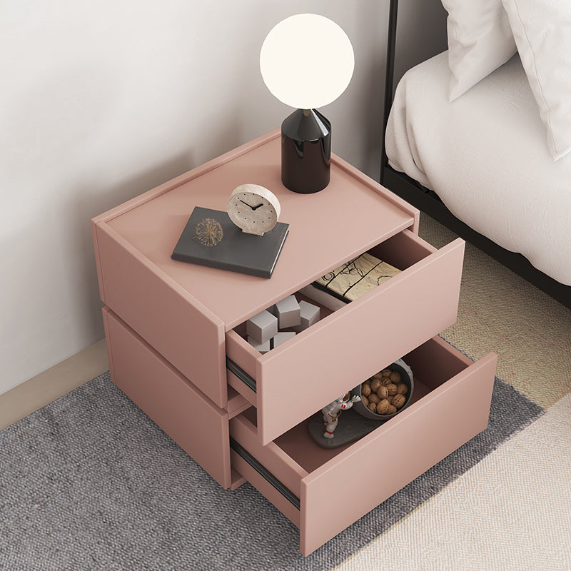 Wooden Night Table Contemporary Bedside Cabinet with Drawers