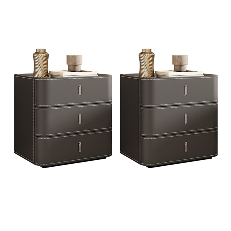 Glam Accent Table Nightstand Stone Nightstand with 3 Drawers