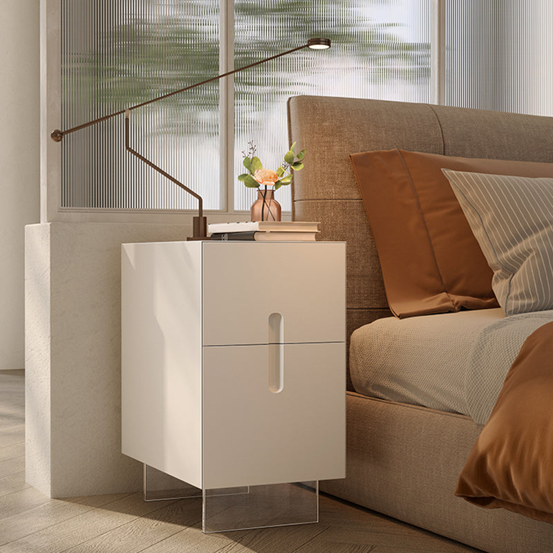 Contemporary Night Table Wooden Bedside Cabinet with Drawers