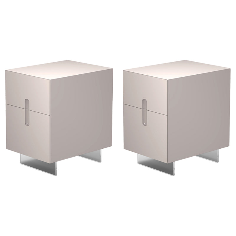 Contemporary Night Table Wooden Bedside Cabinet with Drawers